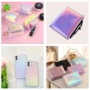 Laser Mirror Wool Base Leather Material Holographic Mirror PU Artificial