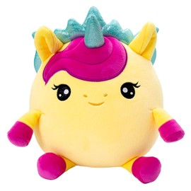 SquishPets Galupy Rainbow Unicorn Casey Cuddly Toy, 19 cm with Glitter Wings, Crown & Horn, for Cuddling and Playing