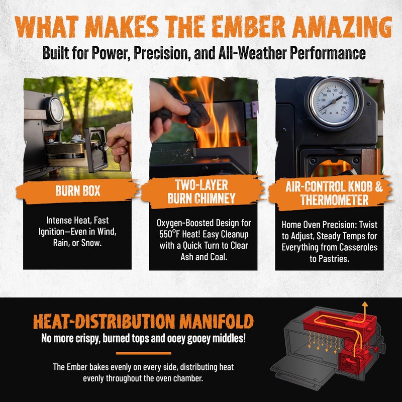 InstaFire Ember Oven (Compact, Off-Grid, Camping, Emergency)