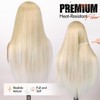 Long Straight Blonde Wig for Women Middle Part Synthetic Wigs