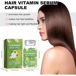 Hair Vitamins Cápsulas Para El Cuidado Del Cabello, 30 Cabello Vitamina Serum Mascarilla Capilar Suero Acondicionador Con Aceite De Jojoba, Previenen La Caída Del Cabello Y Mejoran El Brillo, Mejoran La Sequedad Y El Encrespamiento (Verde)