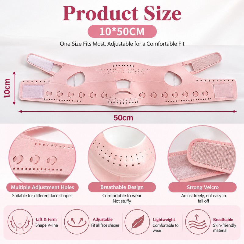Adjustable V-Line Face Strap for Chin & Jawline Support –