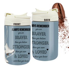 Ice Skate Gifts Skating Lover 17.5oz (500ml) Stainless Steel Water Bottle with Silicone Straw and Carry Handle Portable Thermal Mug Sport Skater Gift (Bottle-Skate AL)