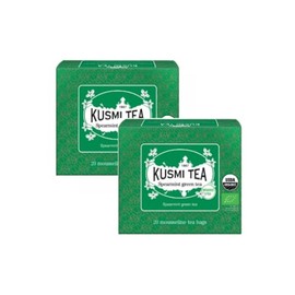 Kusmi Tea® | Organic Gunpowder Green Tea & Mint | Green Tea & Mint Leaves - 2 x 20 Tea Filters (2 x 40g)