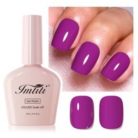 Imtiti Neon Lila Gel Nagellack, 1Pcs Mitternacht Lila Gel Lack Soak Off UV LED Gel Lack, Langlebig, Nail Art Maniküre Salon DIY zu Hause für Herbst und Winter (10 ML)