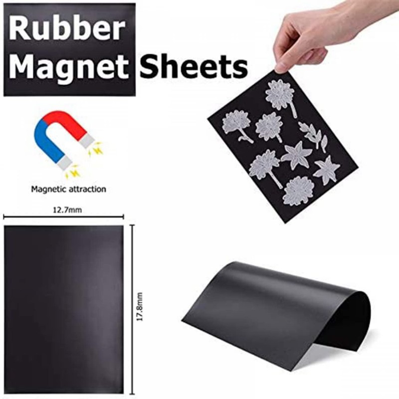 40Pcs Rubber Magnetic Sheets Thickness with Clear Stamp Die Storage