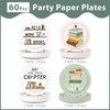 60 Pcs Book Club Decorations Group Therapy Paper Plates