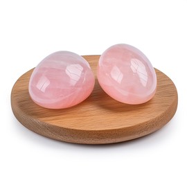 SigMntun Polished Rose Quartz Crystal Stones - 2 Pieces of 1.2 inches Super Large Handpicked Natural Tumbled Gemstones for Reiki, Chakra Healing, and Home Decor