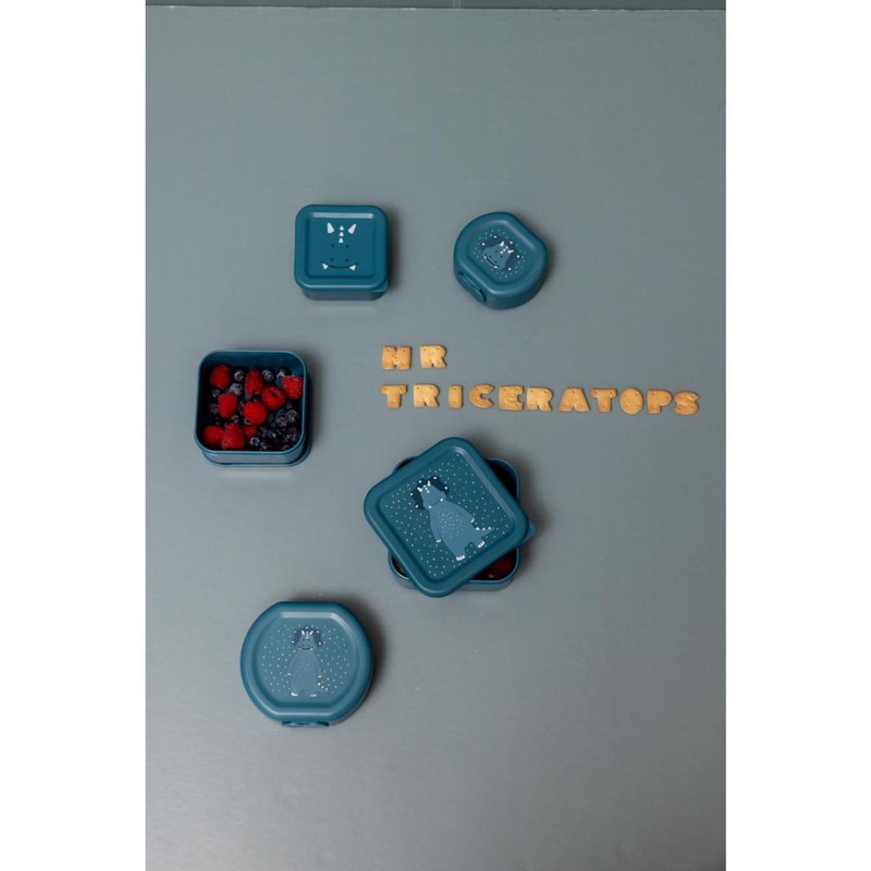 Mellis Trixie Lunch Boxes with Clip for Children (Mr. Triceratops)
