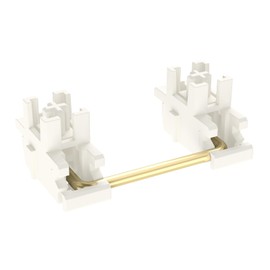 DUROCK Plate Mount Stabilizer V3, Innovative Pre-Clipped Stem for Minimum Wire Wobble 2U 6.25U 7U Keyboard Stabilizers (V3 Cream Gold 100% Kit)