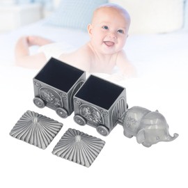 Elephant Keepsake Box, Alloy Teeth Storage Organizer, First Haircut Keepsake with Multiple Purposes, Baby Tooth Box for Infant Shower, Holiday Party, Wedding Party and Birthday