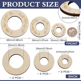 FINGERINSPIRE 6 Stück Kristallkugel Ausstellungsständer 14.5mm 20mm 35mm Innendurchmesser Blanchierte Mandelkristallkugelbasis Holz Mini Kristallkugel Ausstellungsständer Botanisches Kugeltablett