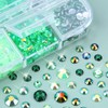 Sinyanail Green Flatback Rhinestones Kit for Nails, 12780pcs 2-6mm Mixed