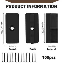 KXVXXV Pack of 105 WPC Plank Clips 6 mm, WPC Mounting Clips, Black, Patio Clips Plastic for Decking / BPC Floorboards, Hidden Attachment with T-Clip + Screws