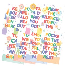 Quarterhouse 8 Poster Mental Health Set, Psychology Classroom Learning Materials for K-12 Students and Teachers, 12 x 18 Inches, Made in USA