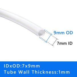 Quickun PTFE Teflon Tubing Tube, 7mm ID x 9mm OD Teflon Tube for 3D Printer, 3.3Ft Length