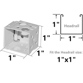 4pcs Box Mounting Brackets with Screws 2 Set for 1" Mini Blinds White Color Window Blinds Headrail with 1"x1" Size (2, 1inch)