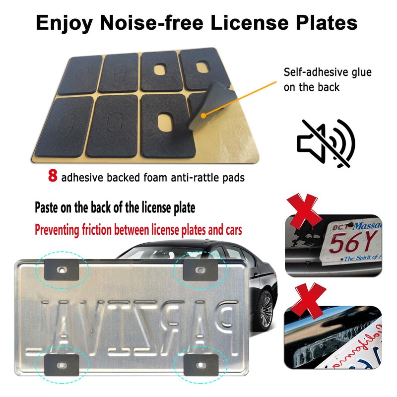 Aootf License Plate Covers- Clear Flat License Plate Protector, Unbreakable