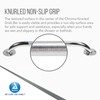 Dynarex Chrome Knurled Grab Bar-16 Inch, Stainless Steel with Textured,