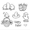 Welcome to Joyful Home 1pc Happy Easter Little Chicken Eggs Rubber Clear Stamp for Card Making Decoration and Scrapbooking