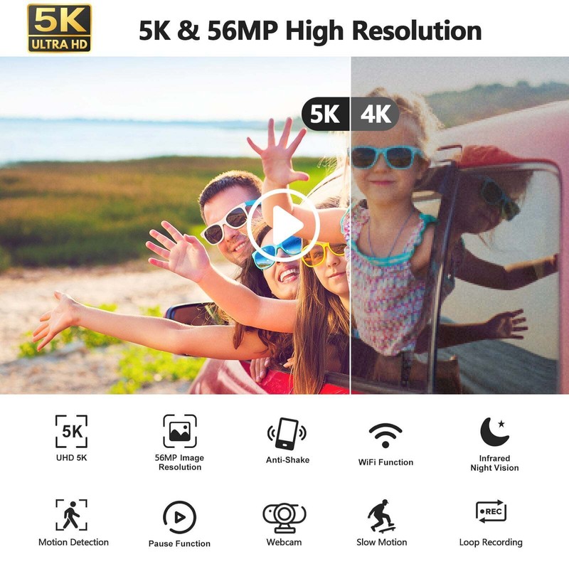 Unbranded 5K & 56MP Camcorders Video Camera WiFi IR Night