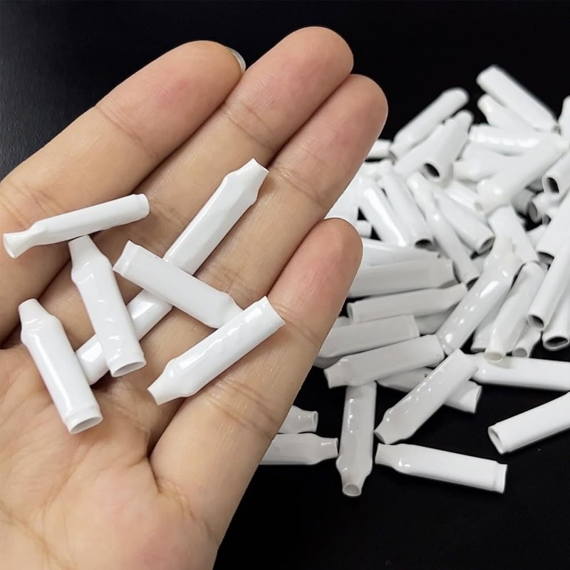 100pcs White Dry B-Connector Wire Telephone Alarm Wire Crimp Beanies