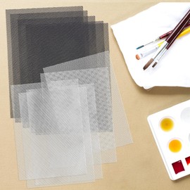 10 Sheets Fursuit Eye Mesh, 11.8"x 7.9" Polyester Eye Mesh Sheets, Waterproof Printable Blank Canvas Meshes Mask for Furry Cosplay, Therian Masks, DIY Fursuit Props Handicrafts Making​ (White, Black)