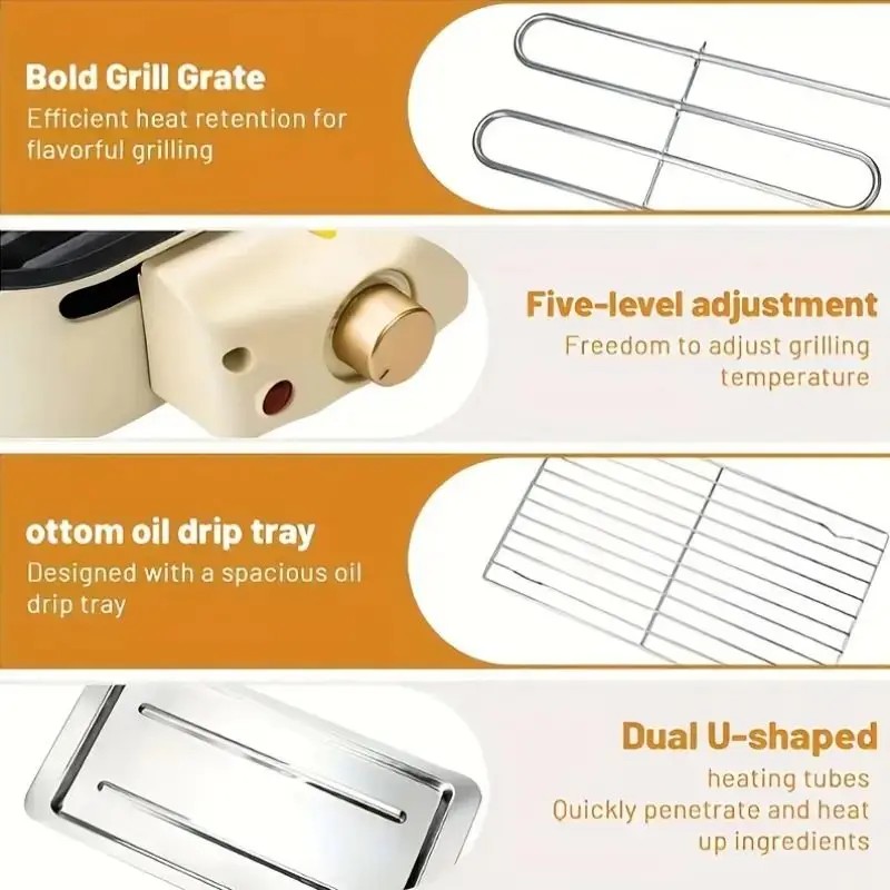 1500W Portable Indoor Electric BBQ Griddle Smokeless Removable Non-Stick Plate