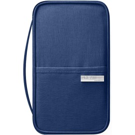 Organizador de Cartera para Pasaporte de Viaje, Organizador de Documentos de Viaje, Bolso de Mano para Tarjetas de Crédito para Hombres y Mujeres - Azul
