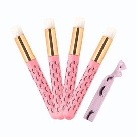 20 Pieces Pink Lash Cleansing Brush + 2 Lash Wands Tubes Eyelash Cleaning Brushes Peel Off Blackhead Brush Nose Pore Cleaning Brush Lash Shampoo Brushes