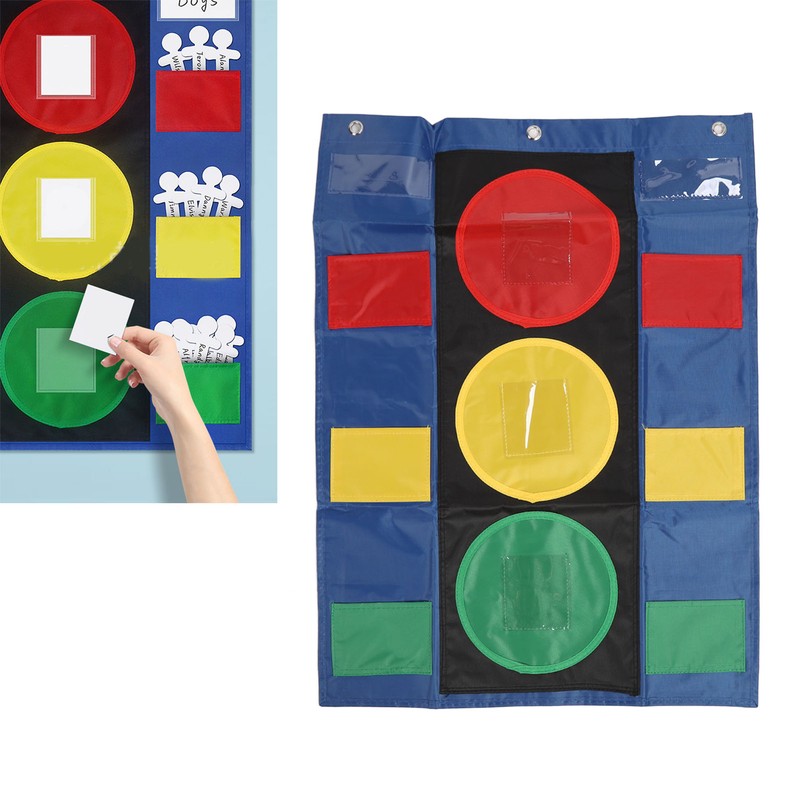 Stoplight Learning Pocket Chart Dry Erase Cards Pen Behavioral Management
