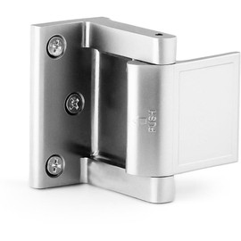 Door Security Lock Zinc Alloy, Door Lock Reinforcer Privacy Door Latch for in-Swinging Doors Extra High Resistance Home, 1pack Satin Nickel