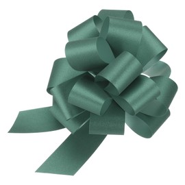 uxcell 5pcs 4 Inch Large Pull Bow Glitter Gift Wrapping Big Pull Bows Ribbon Green for Wedding Baskets Presents Christmas Party