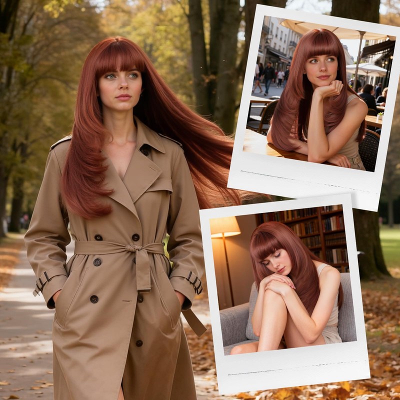 IMEYLE Auburn Wigs for Women Copper Wig Long Ginger Wig