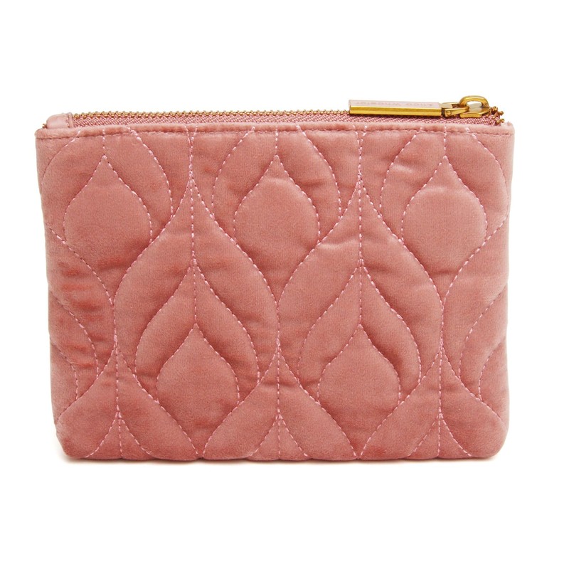 Alice Wheeler Velvet Quilted Makeup Pouch, 15.5 x 13.5 x