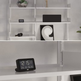 Braun Digital Weather Station Clock with Indoor and Outdoor Temperature and Humidity, Forecast, LCD Display, Quick-Set, Crescendo beep Alarm in White, Model BC13WP.