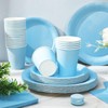 Whaline 100Pcs Light Blue Tableware Set Wedding Disposable Dinnerware Set