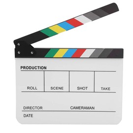 Scene Acrylic Film Flap, Director Film Cut Action Scene Flap Board TV Movie Cut Action Scene Film Flap for Shoot Props / Advertising / Home Decoration / Background with Pen (Colour White), Colour