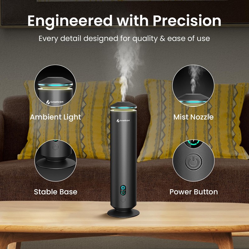 GentleJet MajesticMist Rechargeable - Aluminum Waterless Essential Oil Diffuser with
