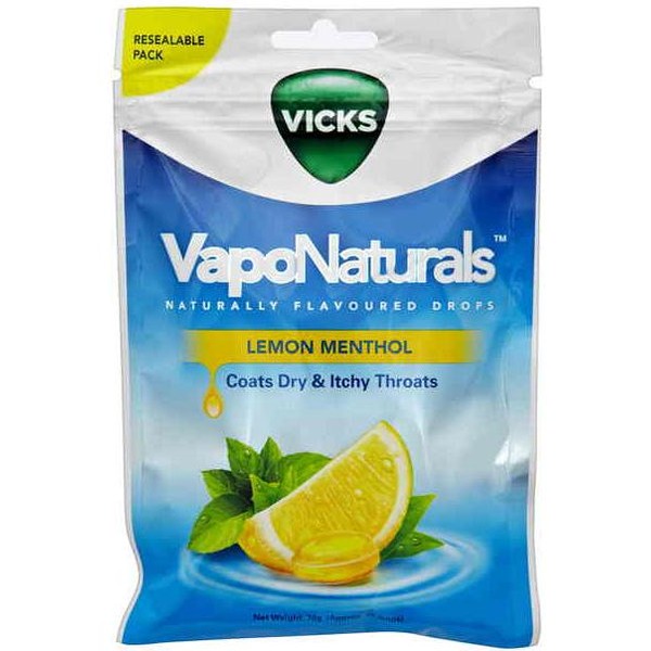 Vicks VapoNaturals Lemon Menthol Lozenges X 19