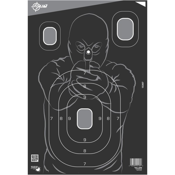 Allen Company EZ Aim Splash Reactive Paper Shooting Targets, Silhouette,