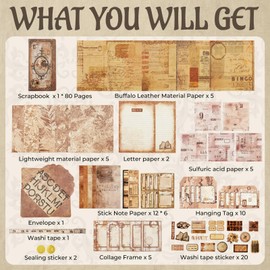 Funto Scrapbooking Kit, The Love Poems Series- Tales of Begonias, Perfect for Bullet Scrapbooking Materials, Planner DIY Craft Collage