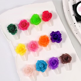 EBANKU 14 Farben Schnitzen Muster Lack UV Gel Set, 3D Helle Blütenblatt Farben Sculpture Carved Gel Nagellack mit Nail Art Sculpture Pen, Nail Cuticus Pusher Cutter und Nail Carving Brush