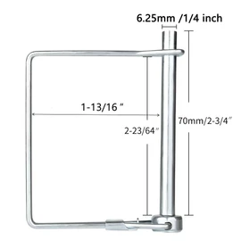 10 PCS Square Pto Pin Shaft Locking Pin 1/4 pin Hitch pin Wire Lock Pin Safety Coupler Pin 1/4" x 2-3/4"for PTO,Farm,Lawn,Hitches,and Garden (10 PCS Trailer Pins)