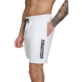 Starter Men's Standard Quick Dry Lightweight Volley Swim Trunk, White