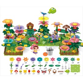 Flower Garden Building Toys for Girls 3 4 5 6 7 Year Old, Prefect Gifts, Upgrade DIY Stacking Toys, Art Arrangement Gift, Boys Early Educational Learning STEM Game (191Pcs)