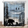 Rustic Forest Bear Shower Curtain Cabin Farmhouse Animal 70x70 inch