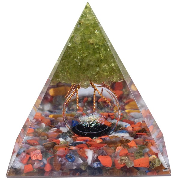 Nupuyai Crystal Energy Pyramid Tree of Life Healing Stone Pyramid