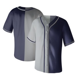 Aizqaoalk Baseball Jerseys Blank for Men Shirts Short Sleeve Hip Hop Sports Casual Button Down Uniforms