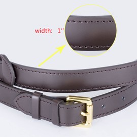 Genuine Vachetta Adjustable Replacement Leather Strap for Sholder Crossbody Bag, Coffee, 50"